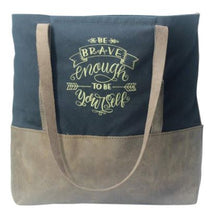 Be Brave Canvas/Leather Tote