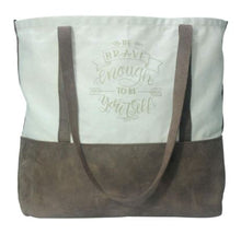 Be Brave Canvas/Leather Tote